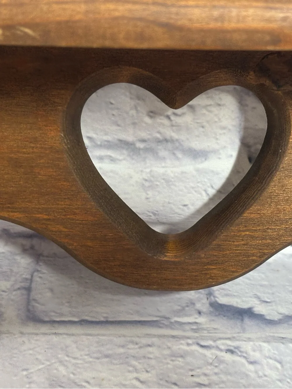 Vintage Wooden Wall Shelf • Heart Cutout • 24” • Primitive Peg Rack Cottage Core